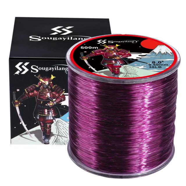 Sougayilang Linha de Pesca Nylon 500m 7-38lb Super Forte Revestimento Fluorocarbono