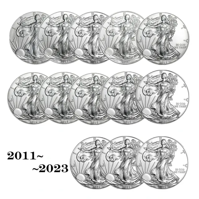 Coleção Exclusiva de Moedas Comemorativas da Estátua da Liberdade - 13 Peças de 2011 a 2023 para Presentes de Ano Novo e Colecionadores