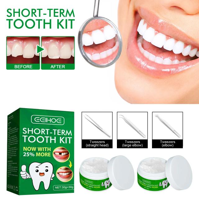 Kit de Reparo Temporário de Dentes 2 Peças Resina Moldável