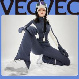 Vecvec-terno de esqui quente para mulheres, terno respirável, à prova de vento, impermeável, jaqueta de neve, esportes ao ar livre - Image 2