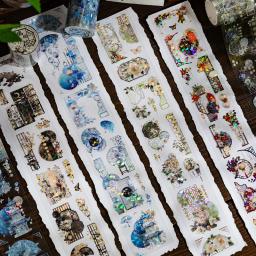 Adesivos Decorativos Adesivos para Scrapbooking, Flores Luxuosas e Sonhos no Pavilhão, Japonês Pet Adesivos, 1pc por lote - Image 2
