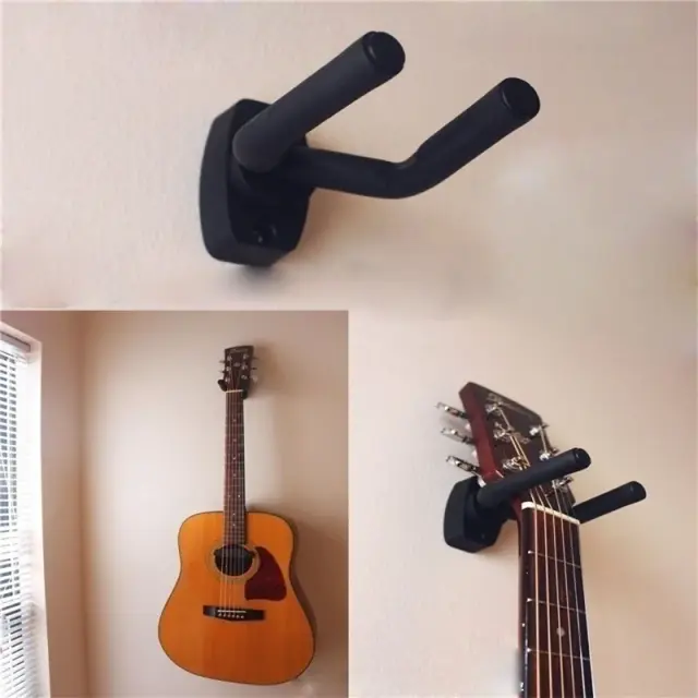 Suporte de Parede para Guitarra com Gancho e Acessórios para Exibição em Casa