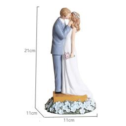 Novo estilo americano casal estatuetas resina miniaturas artesanato casamento dia dos namorados festa bolo toppers casa interior ornamento - Image 2