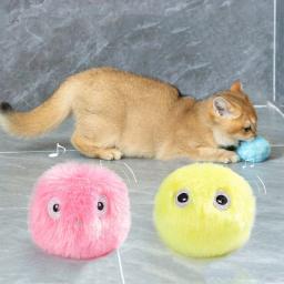 Gato brinquedos interativos brinquedos interativos do animal de estimação squeaky elétrica catnip gato treinamento brinquedo plaything bola para gato kitty suprimentos gravidade bola - Image 5