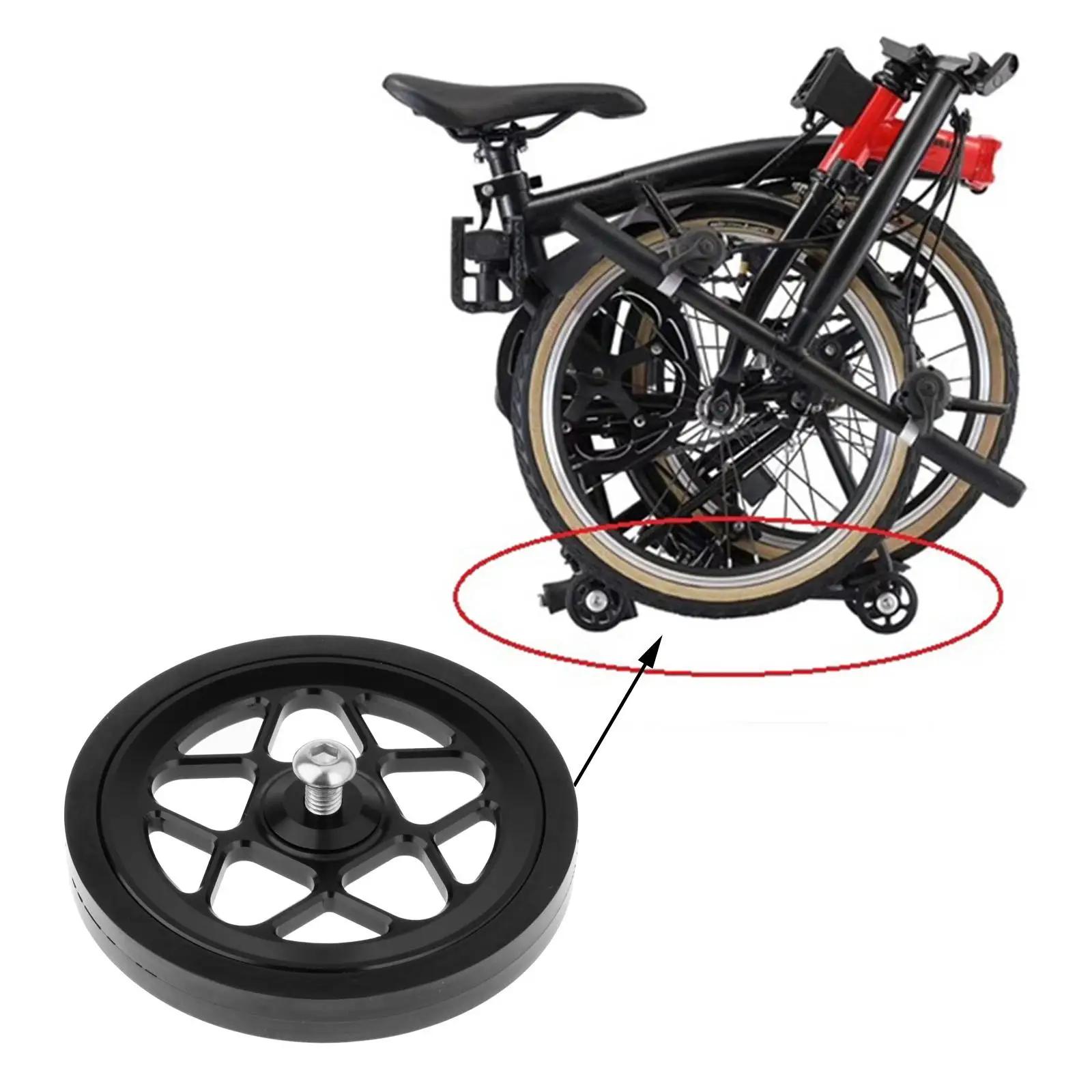 Roda auxiliar de bicicleta dobrável com parafuso, Rolo fácil para reparo, Liga de alumínio Estável para dobrar a bicicleta, 80mm - Image 1
