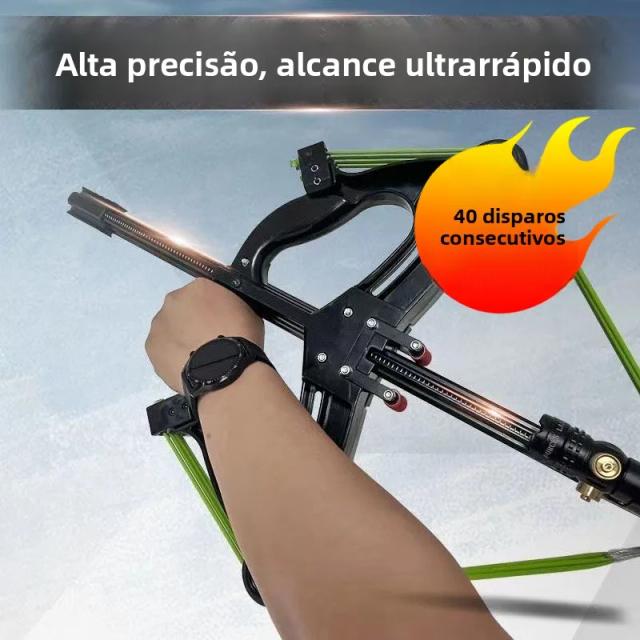 Arco de Alta Potência com 40 Tiros de Aço para Adultos - Precisão e Diversão ao Ar Livre