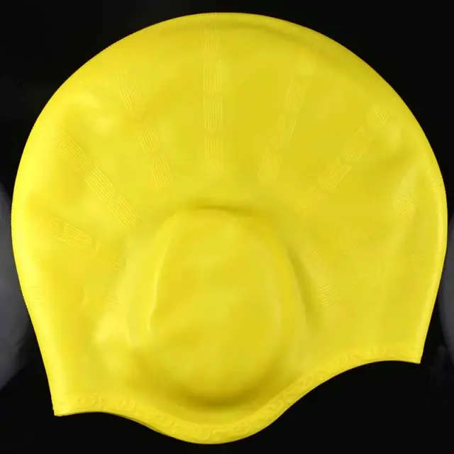 Capacete de Natação em Silicone Impermeável Profissional para Cabelo Comprido e Proteção de Orelha - Tamanho Plus Size ideal para Competição