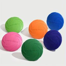 Borracha macia brinquedos interativos mordida-resistentes para cão, Treinamento popular do cão do frisbee, Pet fornecimentos - Image 4