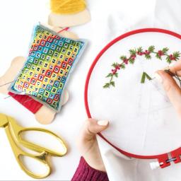 Ponto cruz bordado agulha inserir saco diy costura tricô threads pino bolsa artesanal arte impresso colorido artesanato kit de ferramentas - Image 3