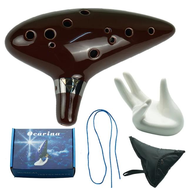 Instrumento de Sopro Alto C com 12 Buracos e Cordão - Presente Perfeito para as Festas
