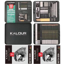 KALOUR Deluxe Iron Box, Desenho de arte, Caneta de esboço especial, estudante, 50 pcs, 60 pcs, 70 pcs - Image 1