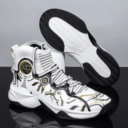 Tênis antiderrapantes de basquete masculino, amortecimento, fitness, treinamento, pipoca, sola de borracha, esportivo, casual, 2024 - Image 2