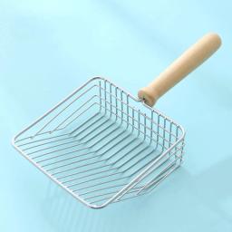 Conveniente Pá de Lixar para Gato, Todo o Metal, Peneira De Areia, Suporte Profundo, Areia Oca, Pá De Limpeza, Peneira De Lixo - Image 4