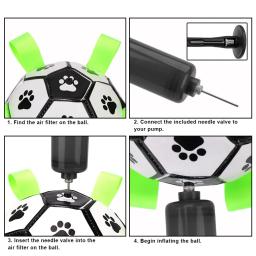 Brinquedos interativos de futebol com abas para animais de estimação, bolas de mastigar cachorro, acessórios para cachorros, treinamento ao ar livre, 15cm - Image 5