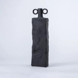 Nórdico Wabi-Sabi Estilo Imitação Pedra Textura Textura, Vaso Cerâmico Preto e Branco, Moderno Simples Decoração para Casa Ornamentos - Image 4