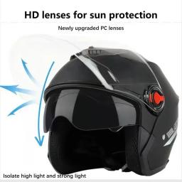 Capacetes de motocicleta para homens e mulheres, Open Face, Half Helmet, Ciclismo, Acessórios para motocicletas - Image 6