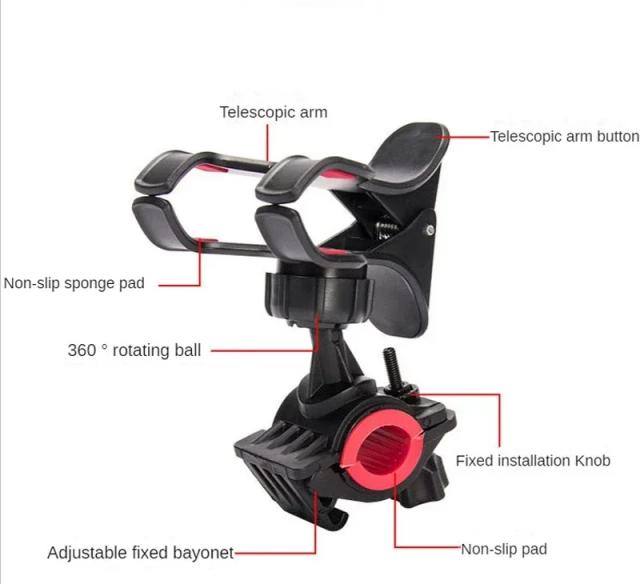 Suporte Universal para Telefone Celular com Microfone para Bicicletas e Motores - Peças para Smartphones e Instrumentos Elétricos