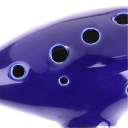 Ocarina,12 Tons Alto C Ocarina Cerâmica Instrumento Musical com Canção Livro Pescoço Corda Pescoço Carry Bag, Azul - Image 5