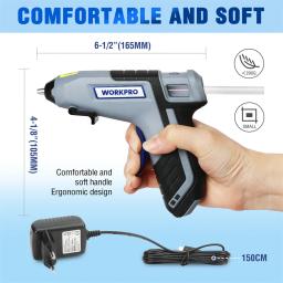 Workpro 30w pistola de cola quente 3.6v silicone pistola de cola de derretimento quente com 20 pçs premium cola varas para diy artesanato artes diy ferramentas - Image 2