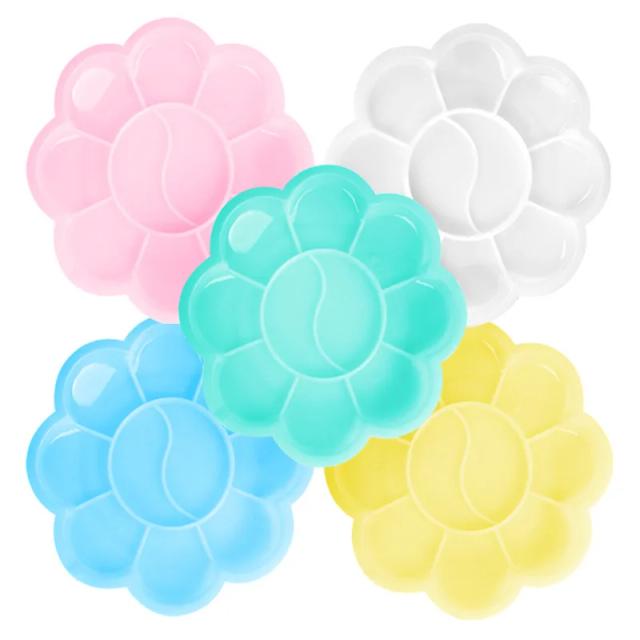 Paleta de Pintura Infantil com 10 Rodadas e 5 Peças para Óleo Acrílico e Aquarela