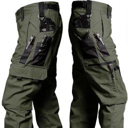 Calça tática militar de carga masculina, calça casual solta, multi bolsos, resistente ao desgaste, para treinamento ao ar livre, caminhada - Image 4