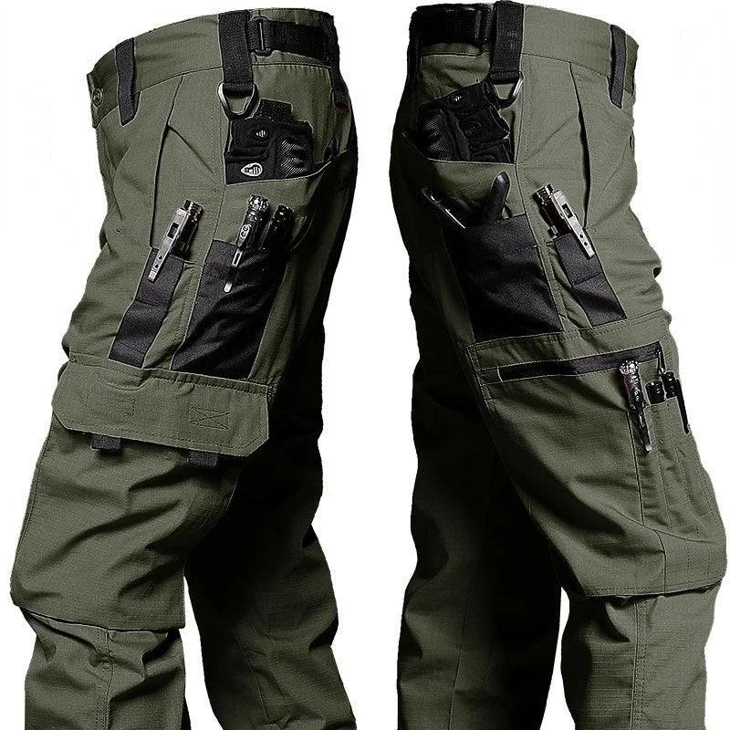 Calça tática militar de carga masculina, calça casual solta, multi bolsos, resistente ao desgaste, para treinamento ao ar livre, caminhada - Image 1