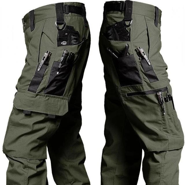 Calça Tática Masculina Resistente com Múltiplos Bolsos para Treinamento e Caminhadas ao Ar Livre