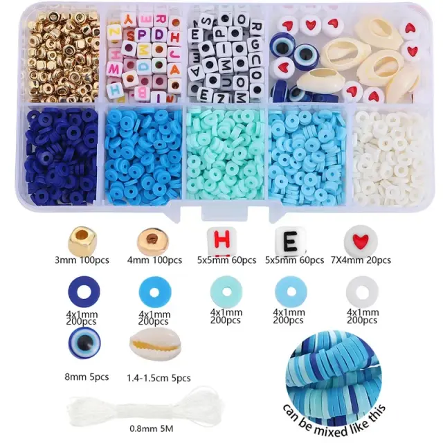 Kit Colorido de Miçangas de Argila para Fazer Jóias: 1350 Peças para Colares e Pulseiras DIY para Crianças e Meninas