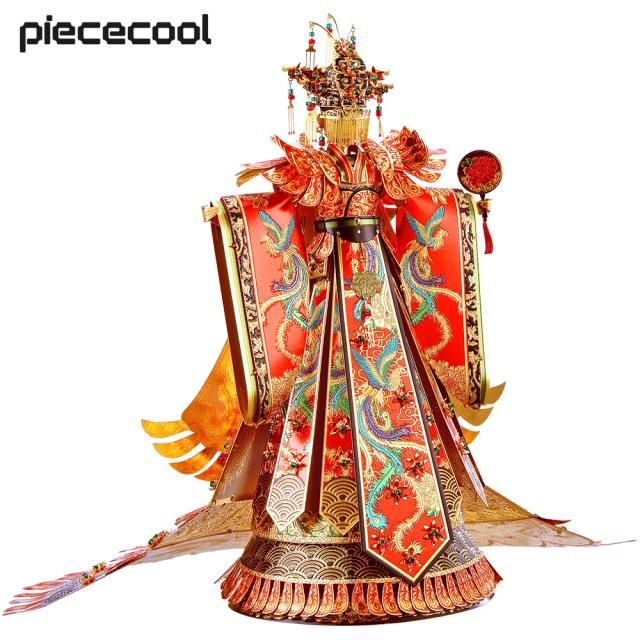 Kits de Construção 3D de Vestido de Casamento Chinês em Metal da Piececool: Quebra-Cabeça DIY para Adolescentes