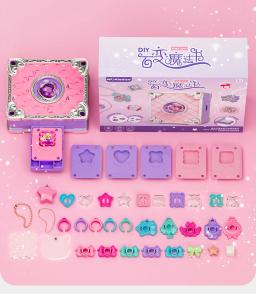 Kit de Jóias para Crianças, DIY Handmade Anel, Pulseira, Livro Mágico, Artesanato Infantil, Material de Produção de Brinquedos, Aniversário da Menina, Presente de Natal - Image 4