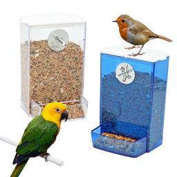 Caixa de alimentação para papagaios e pássaros, dispensador de alimentos, antisplash, alimentador de periquitos, gaiola parafuso, Pet Supplies - Image 1