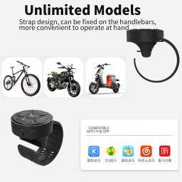 Fone de ouvido Bluetooth sem fio com botão remoto, capacete, motocicleta, bicicleta, guidão, controlador de mídia, controle do volante do carro, 5,3 - Image 6