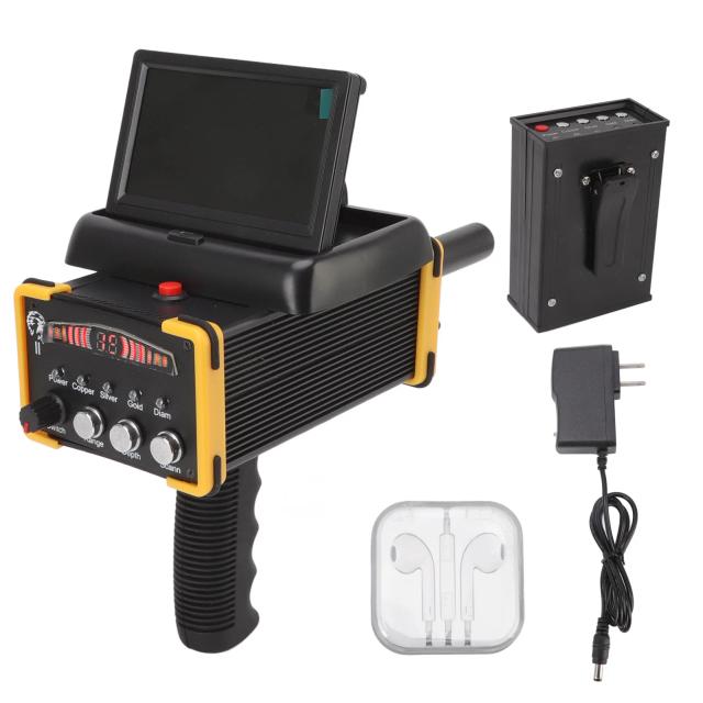 GR9000 Detector de Metais Localizador de Ouro Tela Dobrável Alcance 1000m Profundidade 30m