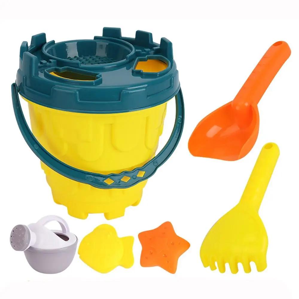Interactive Beach Castle Toy Set para crianças, jogo ao ar livre, pá, ancinho, molde, praia, balde, brinquedos de areia, carrinho de caminhão - Image 1
