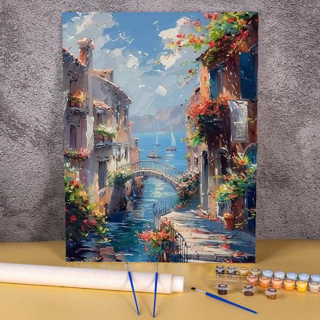Kit de Pintura a Óleo para Adultos e Crianças com Paisagens: Arte em Números para Decoração Criativa e Presentes Artesanais