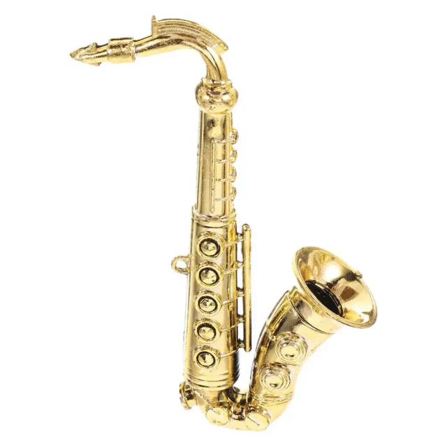 Miniatura de Saxofone para Artesanato, Ornamentos DIY e Pingentes Decorativos