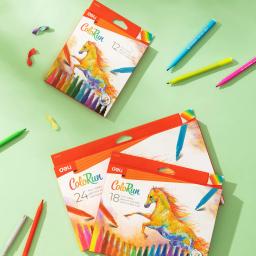 Deli-Bom Sentiu Caneta Aquarela para Crianças, Desenho DIY Marcador, Artigos de Papelaria Escolar, Pintura de Estudantes, 24 Cores - Image 6