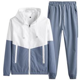 Fato de treino casual com capuz masculino, roupas esportivas, jaqueta e calça, conjuntos de 2 peças, terno esportivo Hip Hop, 3XL, novo, primavera - Image 2