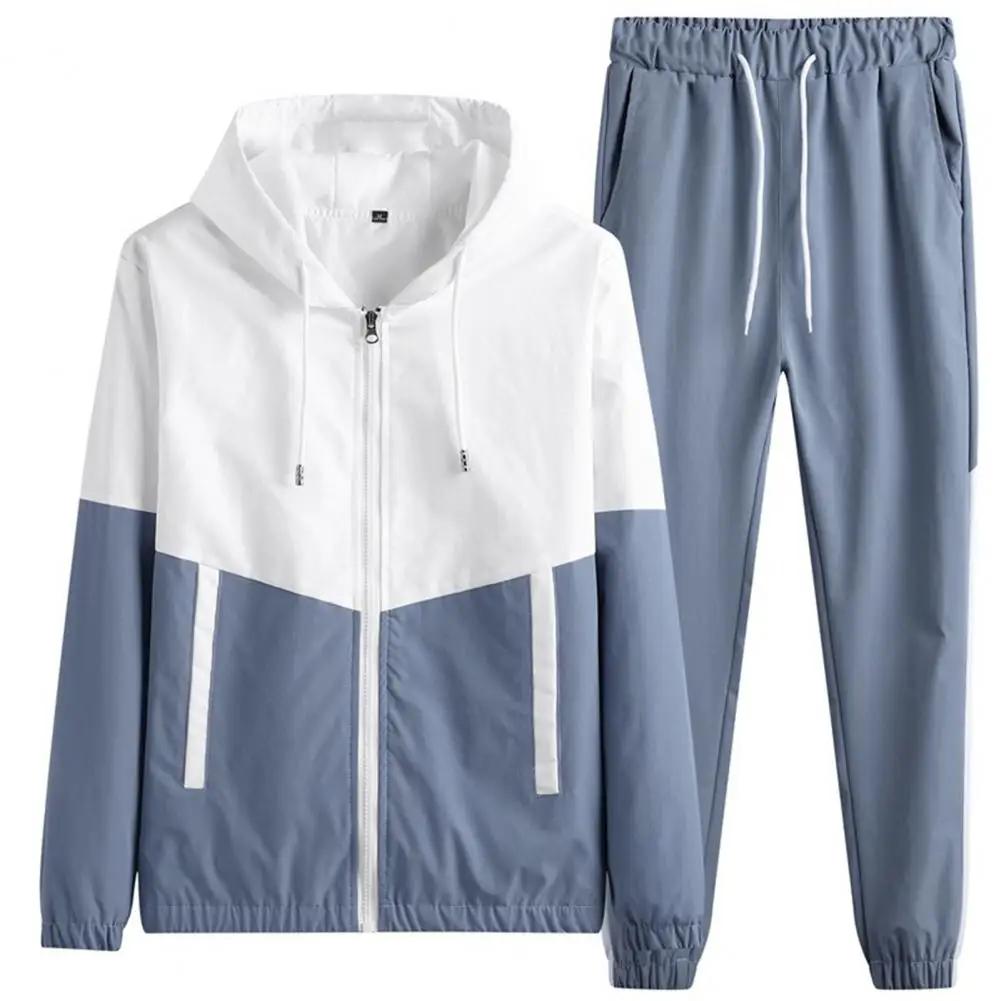 Fato de treino casual com capuz masculino, roupas esportivas, jaqueta e calça, conjuntos de 2 peças, terno esportivo Hip Hop, 3XL, novo, primavera - Image 1