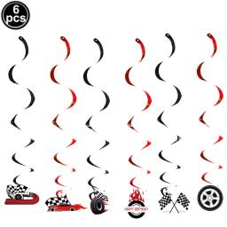 Suprimentos para festa de carro de corrida para meninos, banner de feliz aniversário, placas e guardanapos de carro de corrida verificados, copos de pista de corrida, toppers de bolo de roda - Image 6