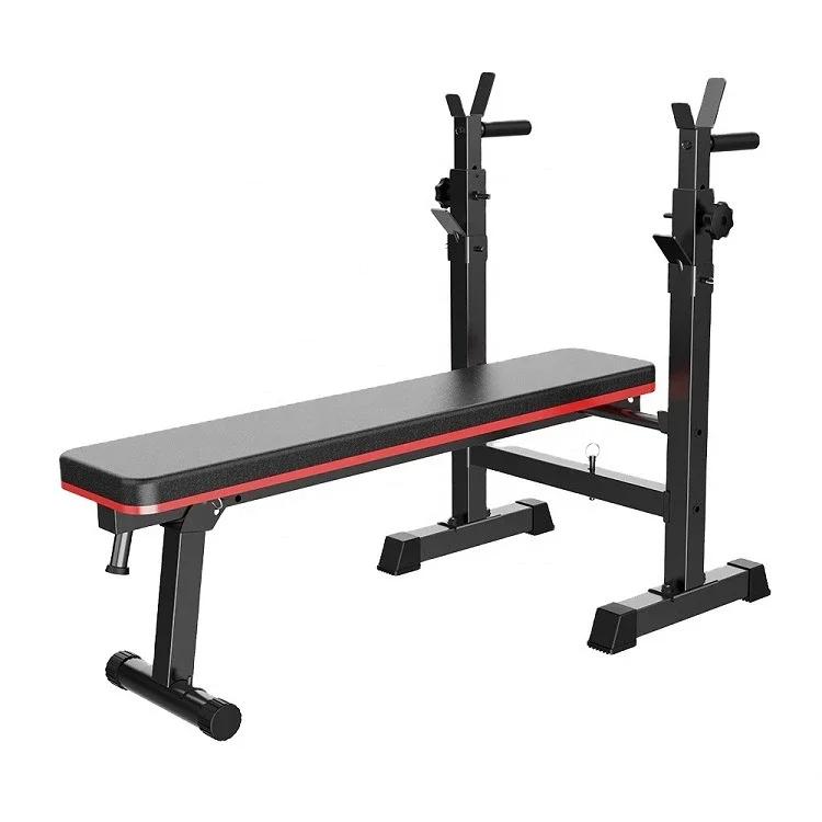 Banco de Peso Ajustável e Dobrável para Home Fitness com Função Multiuso e Suporte para Barra