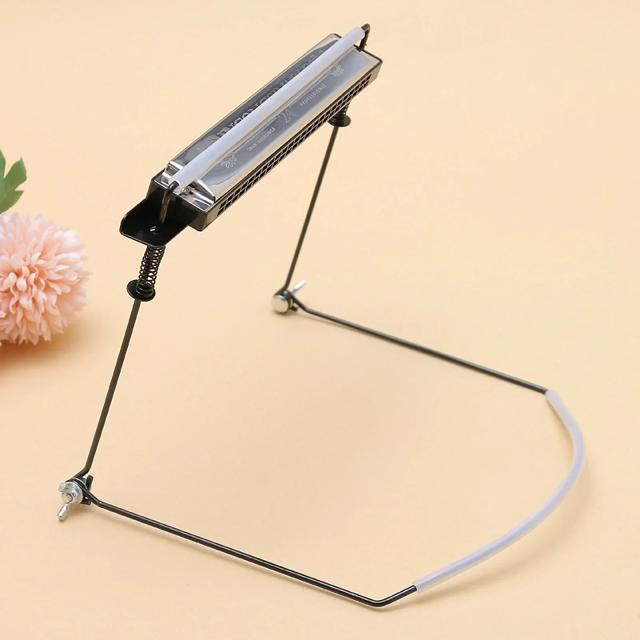Suporte Ajustável de Metal para Instrumentos de Sopro: Acessórios para Gaita e Harpa com 10 e 24 Furos