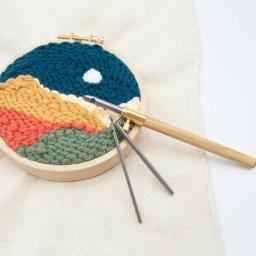 Punho de madeira punch poke agulhas bordado caneta fio guia de costura kit ferramenta de tecelagem para fio de rosca diy ferramentas artesanato - Image 1