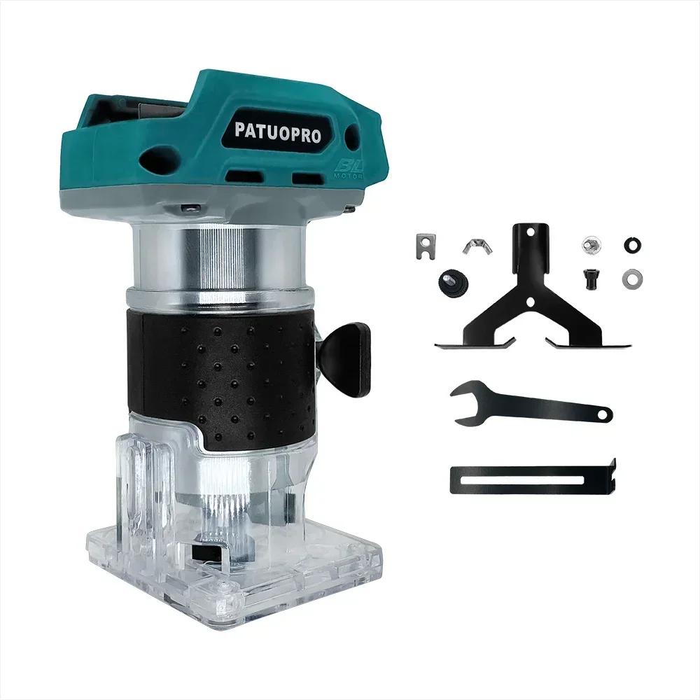 Aparador elétrico sem escova, fresadora de madeira portátil, gravura e ranhura ferramenta elétrica, adequado para Makita 18V bateria - Image 1