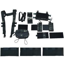 Homens Multicam caça MK3 tático peito Rig arnês, Modular leve Airsoft Militar Vest, 5.56 Mag bolsa, Panball engrenagem - Image 6