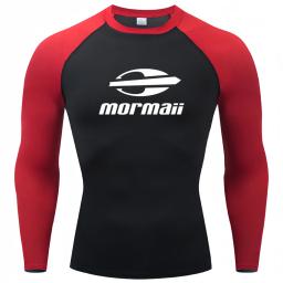 Homens apertados manga longa mergulho camisetas, natação Rash Guard Swimwear, proteção UV Surf Vestuário, Beach Floatsuit Tops - Image 1