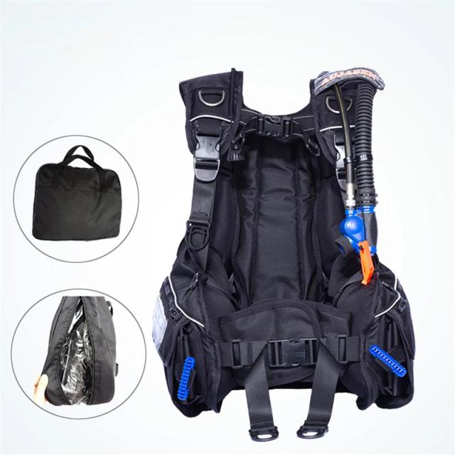 Colete Ajustável BCD para Mergulho Autônomo com Compensador de Flutuabilidade, Peso de Liberação Rápida e Bolso Integrado para Pesca Submarina