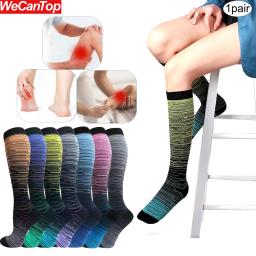 Meias de alta compressão para homens e mulheres, meias 20-30mmHg, corrida, enfermeiros, esportes, roupas para todo o dia, 1 par - Image 1
