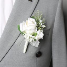 Flor De Pulso Corsage para dama de honra, Noiva Pin, Artificial Boutonnieres, Falso Pulseira Pérola, Acessório Do Casamento, Novo - Image 1
