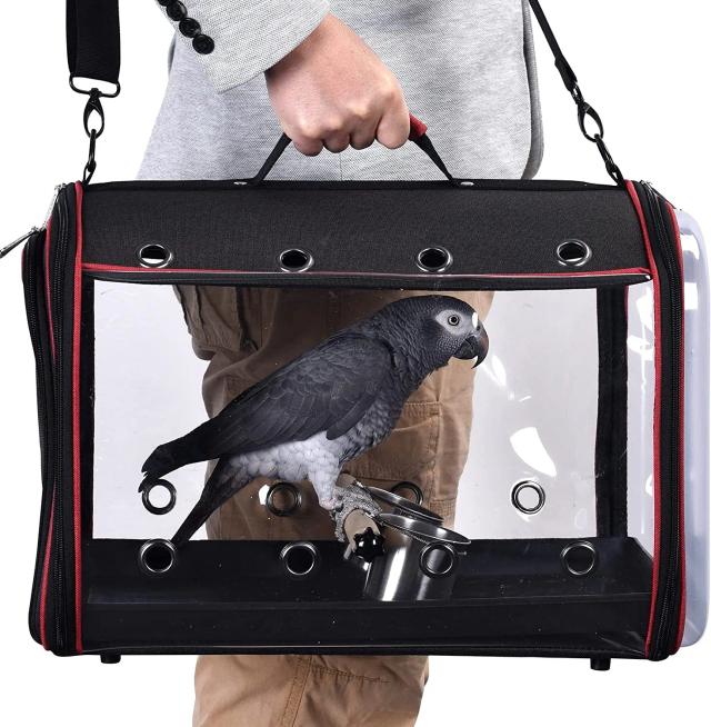 Bolsa de Transporte Gaiola para Pássaros - Mochila Leve e Portátil com Suporte para Viagens com Papagaios - Colorday